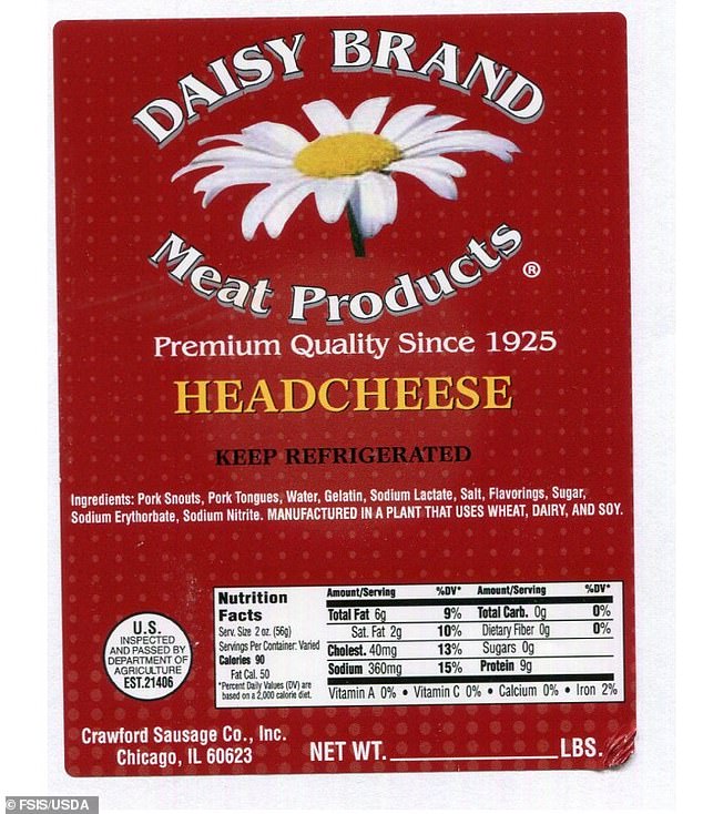 US warns against Daisy head cheese due to listeria risk